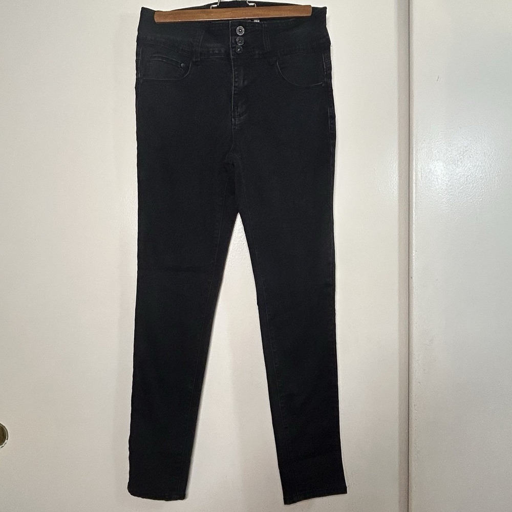 Monkey Ride Skinny Jeans High Rise Tapered 5 Pocket Denim Juniors Sz 11/30 Large
